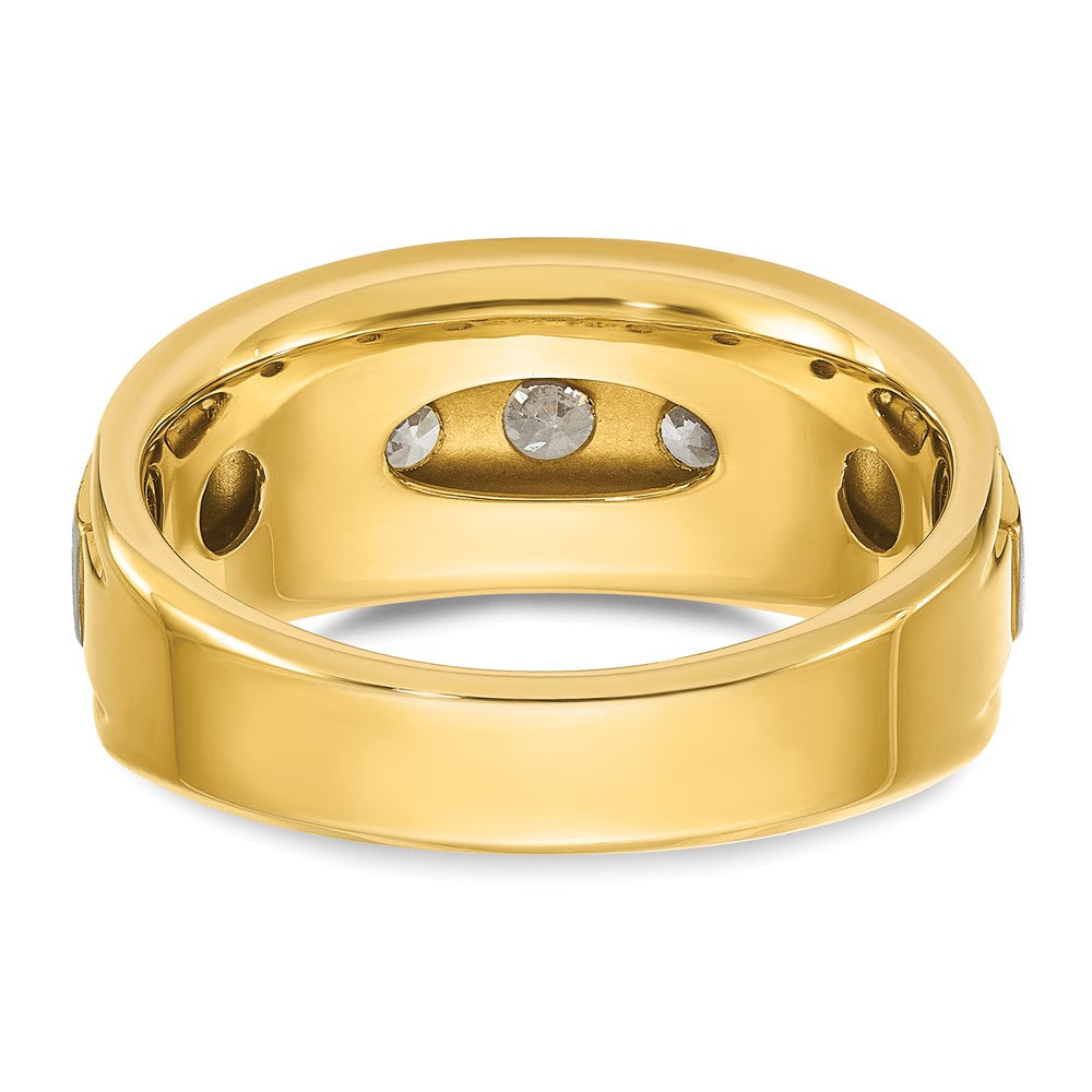 Alternate view of the Mens 9.75mm 14K Two Tone Gold 1.0 Ctw Lab Created Diamond Tapered Band by The Black Bow Jewelry Co.