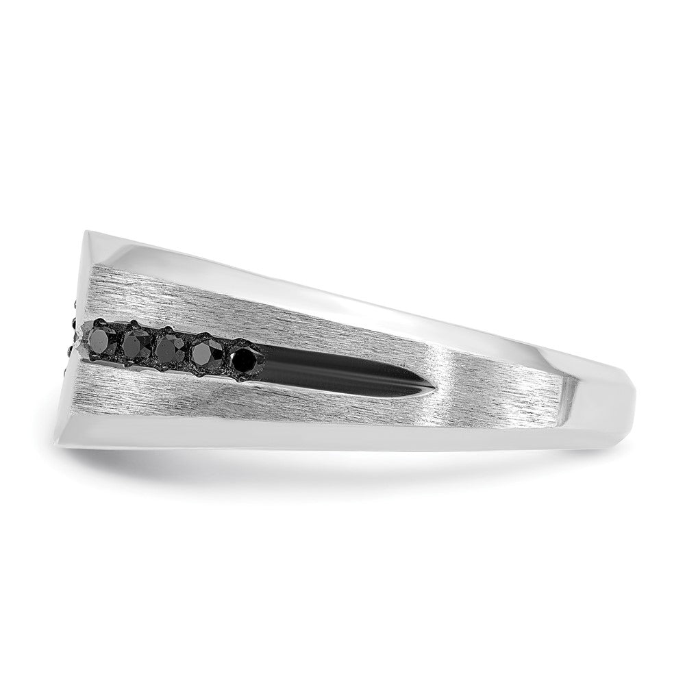 Alternate view of the Men&#39;s 9.4mm 14K White Gold Black Rhodium 1/2 Ctw Diamond Tapered Band by The Black Bow Jewelry Co.