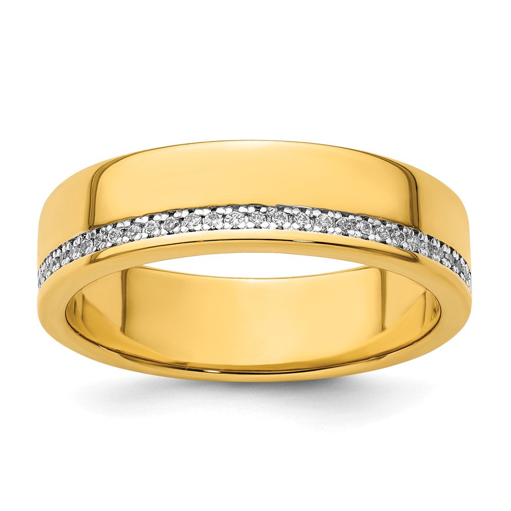 Men&#39;s 6mm 14K Yellow Gold 1/6 Ctw Diamond Standard Fit Band, Item R12269 by The Black Bow Jewelry Co.