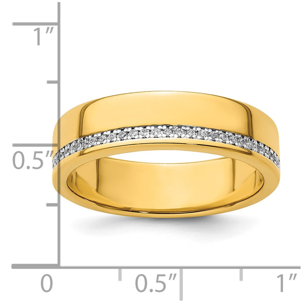 Alternate view of the Men&#39;s 6mm 14K Yellow Gold 1/6 Ctw Diamond Standard Fit Band by The Black Bow Jewelry Co.