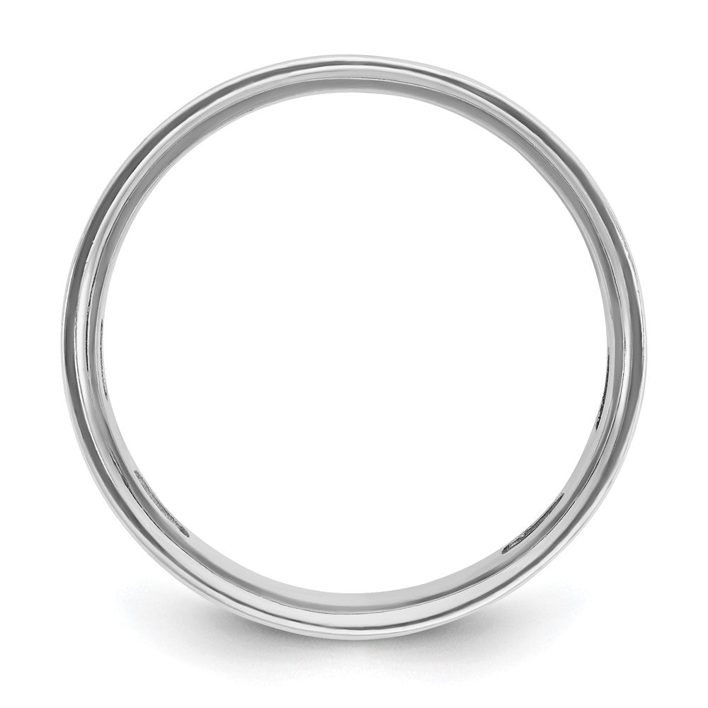 Alternate view of the Men's 8mm 14K White Gold 1/20 Ctw Diamond Cross Standard Fit Band by The Black Bow Jewelry Co.