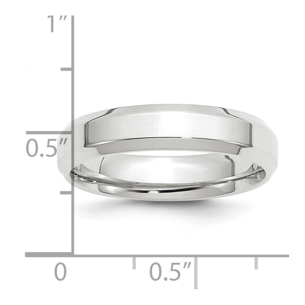 Alternate view of the 5mm Platinum Polished Beveled Edge Comfort Fit Band, Size 8.5 by The Black Bow Jewelry Co.