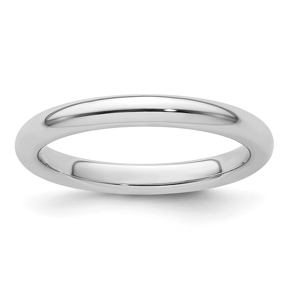 2.5mm Platinum Standard Weight Domed Comfort Fit Band, Size 4, Item R12274-25MM-04 by The Black Bow Jewelry Co.