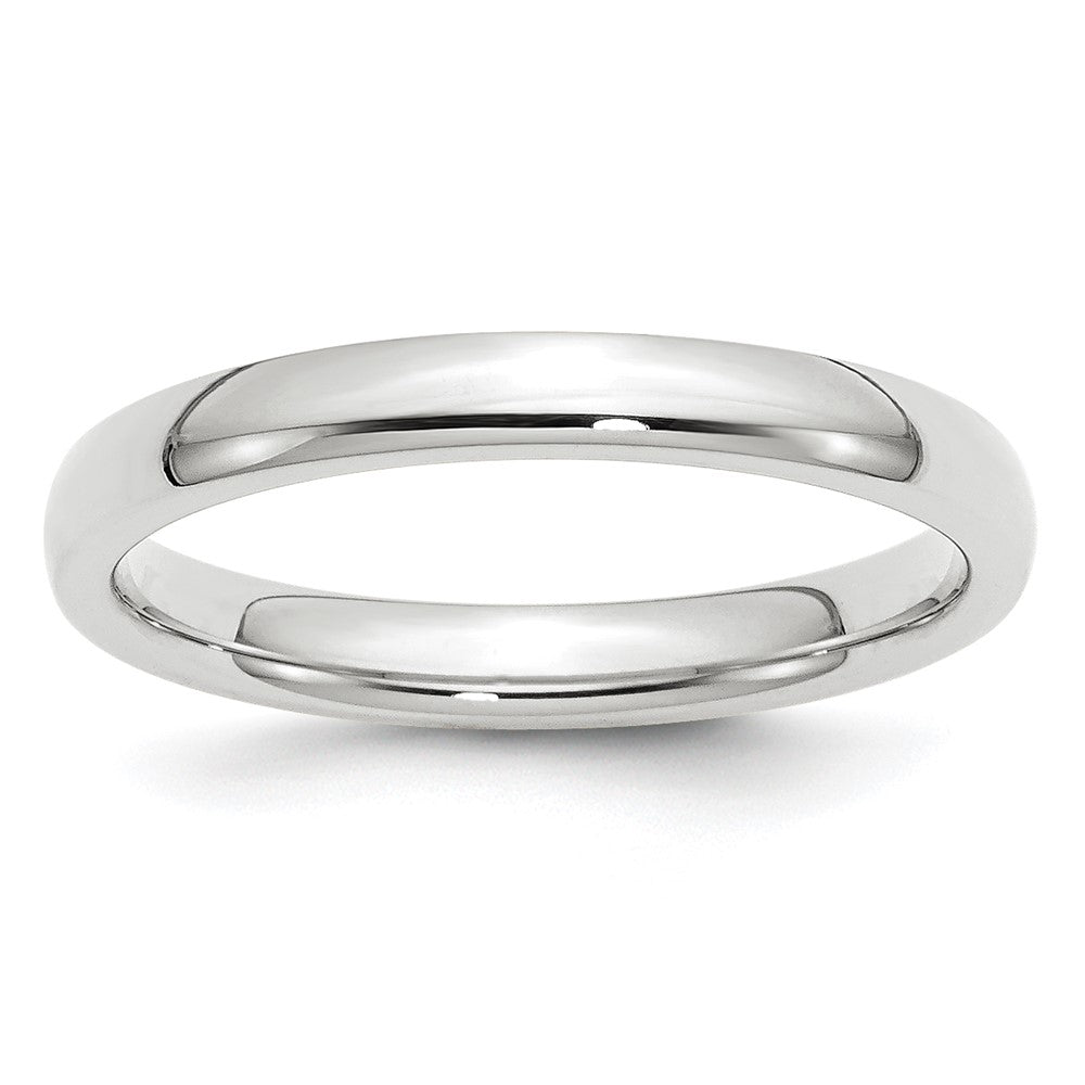 3mm Platinum Standard Weight Domed Comfort Fit Band, Size 4, Item R12274-3MM-04 by The Black Bow Jewelry Co.