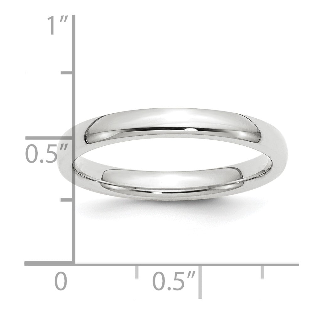 Alternate view of the 3mm Platinum Standard Weight Domed Comfort Fit Band, Size 4 by The Black Bow Jewelry Co.