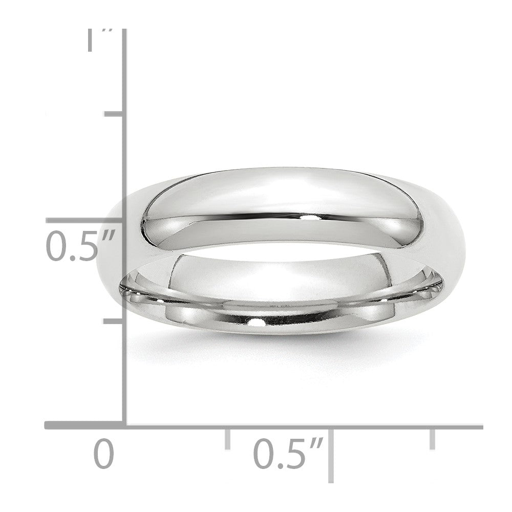 Alternate view of the 5mm Platinum Standard Weight Domed Comfort Fit Band, Size 4 by The Black Bow Jewelry Co.
