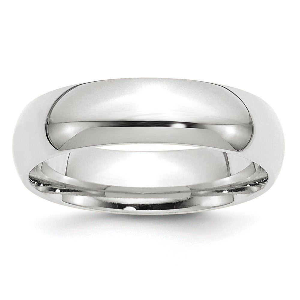 6mm Platinum Standard Weight Domed Comfort Fit Band, Size 4, Item R12274-6MM-04 by The Black Bow Jewelry Co.