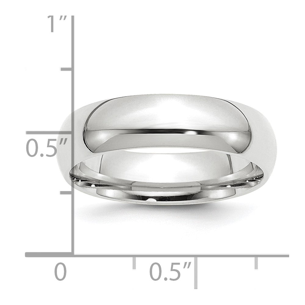 Alternate view of the 2.5mm to 6mm Platinum Standard Weight Polished Domed Comfort Fit Band by The Black Bow Jewelry Co.