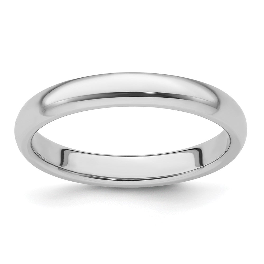 3mm Platinum Light Weight Domed Comfort Fit Band, Size 4, Item R12275-3MM-04 by The Black Bow Jewelry Co.