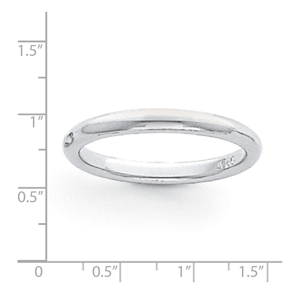 Alternate view of the 3mm Platinum Light Weight Domed Comfort Fit Band, Size 4 by The Black Bow Jewelry Co.