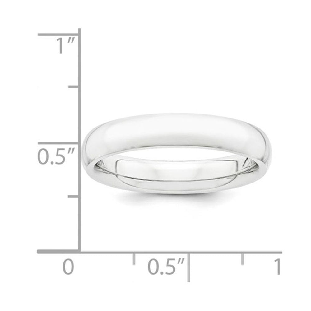 Alternate view of the 4mm Platinum Light Weight Domed Comfort Fit Band, Size 4 by The Black Bow Jewelry Co.