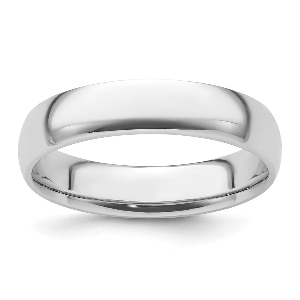 5mm Platinum Light Weight Domed Comfort Fit Band, Size 4, Item R12275-5MM-04 by The Black Bow Jewelry Co.