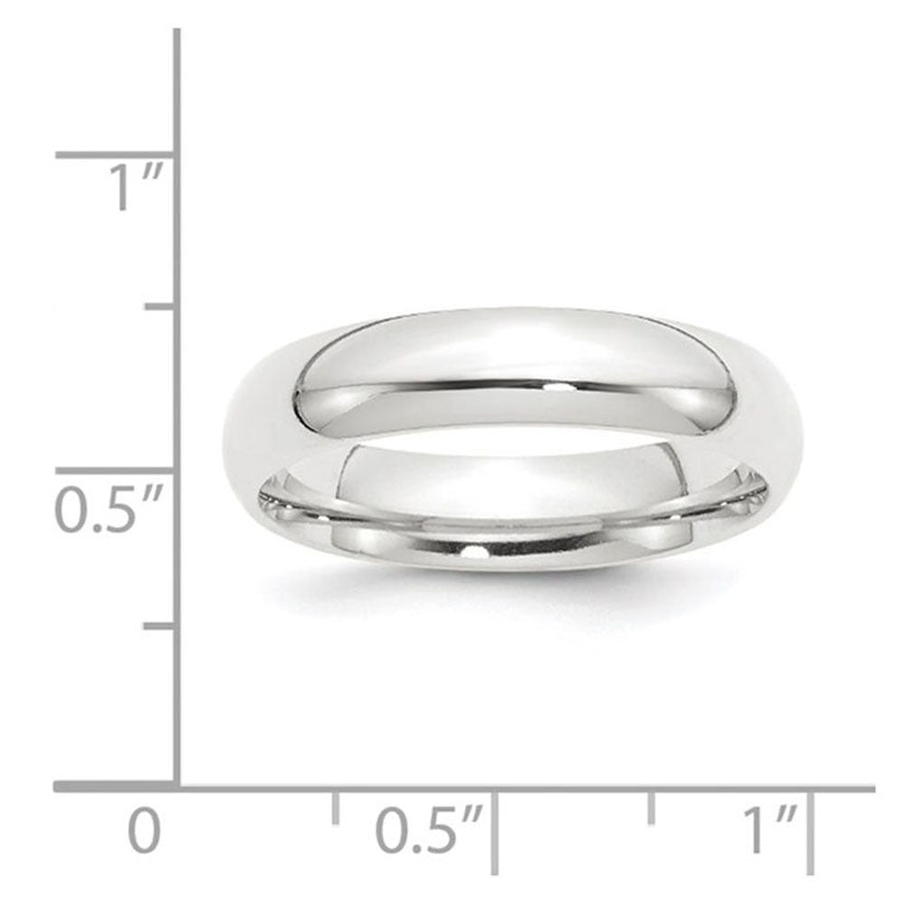 Alternate view of the 5mm Platinum Light Weight Domed Comfort Fit Band, Size 4 by The Black Bow Jewelry Co.