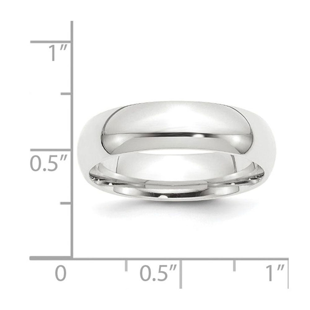 Alternate view of the 3mm to 8mm Platinum Light Weight Polished Domed Comfort Fit Band by The Black Bow Jewelry Co.