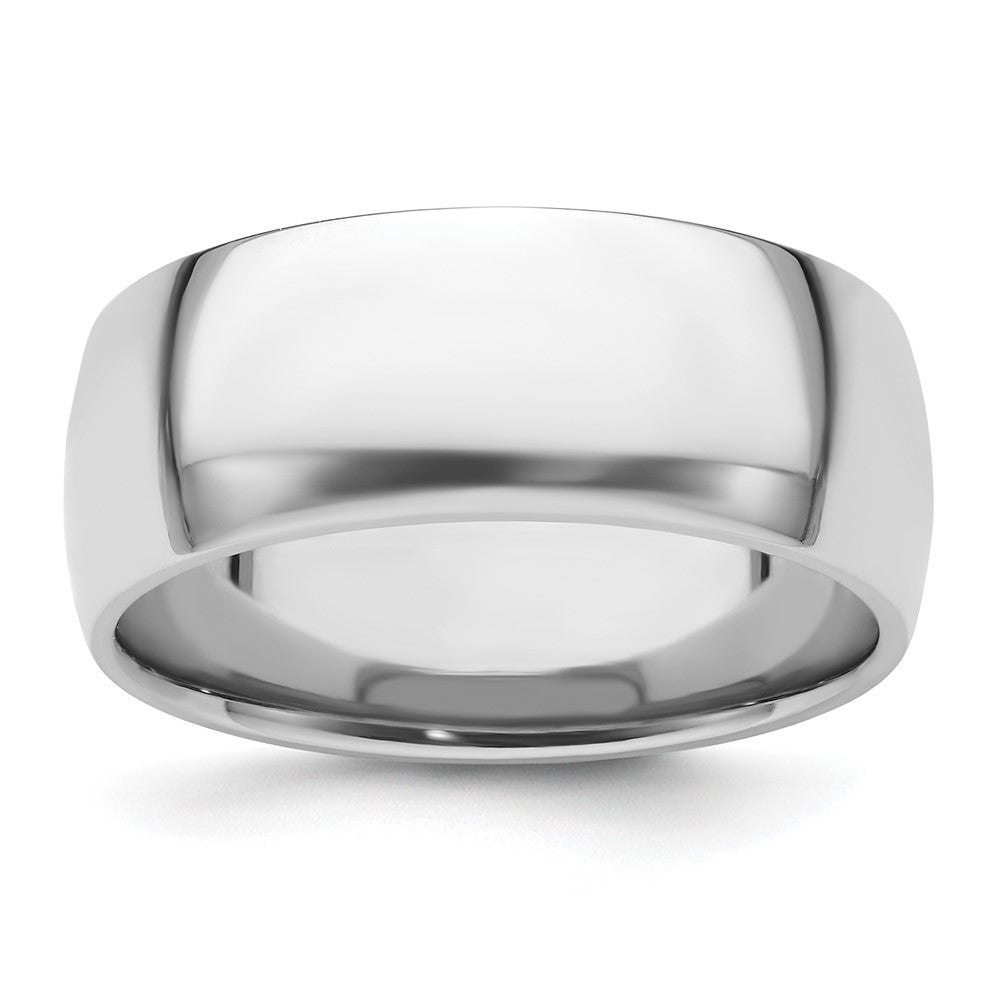 8mm Platinum Light Weight Domed Comfort Fit Band, Size 6, Item R12275-8MM-06 by The Black Bow Jewelry Co.