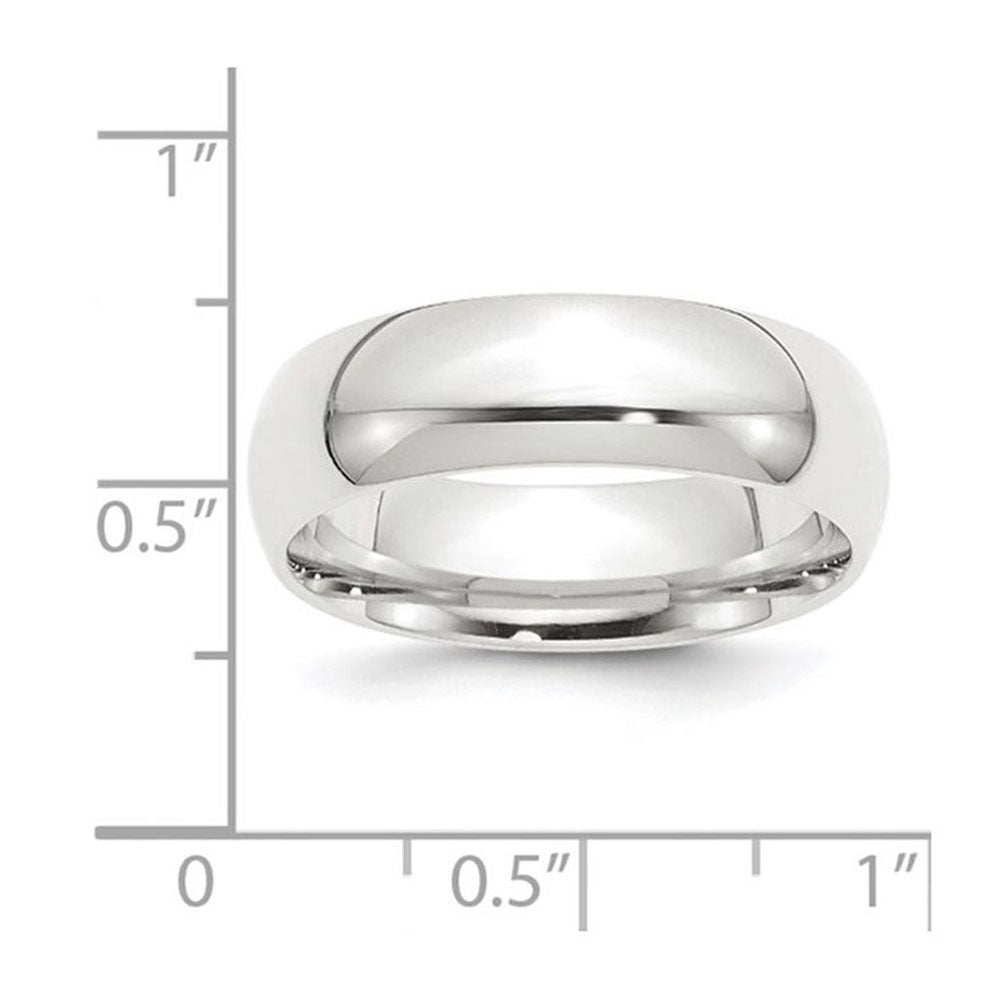 Alternate view of the 8mm Platinum Light Weight Domed Comfort Fit Band, Size 6 by The Black Bow Jewelry Co.