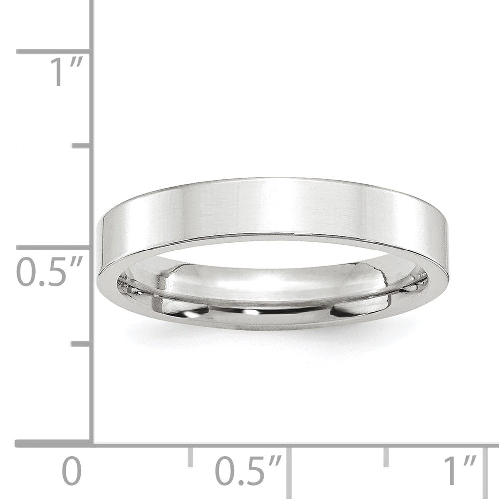 Alternate view of the 4mm Platinum Polished Flat Comfort Fit Band, Size 8.5 by The Black Bow Jewelry Co.