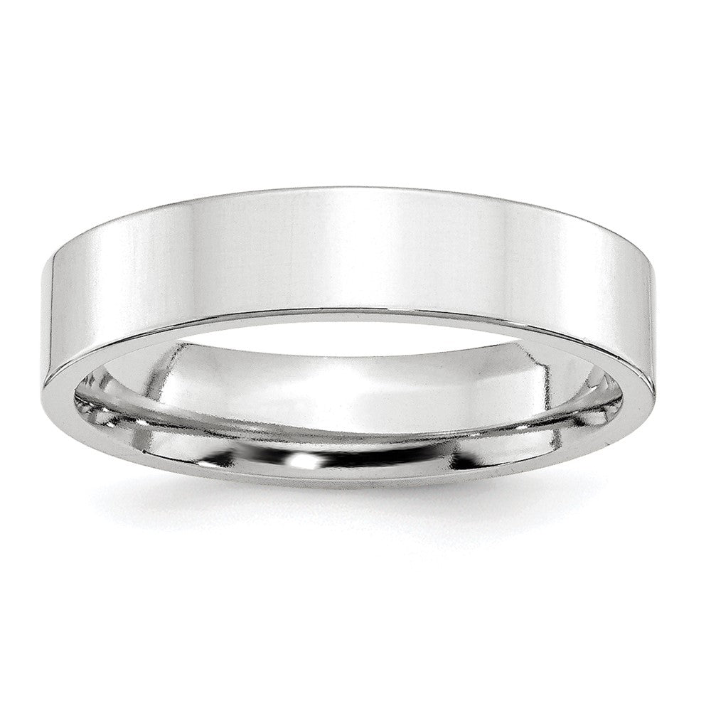 5mm Platinum Polished Flat Comfort Fit Band, Size 6, Item R12276-5MM-06 by The Black Bow Jewelry Co.