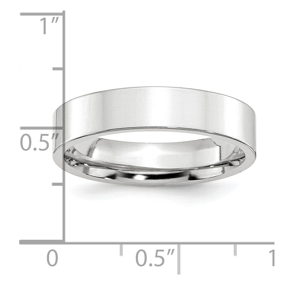 Alternate view of the 5mm Platinum Polished Flat Comfort Fit Band, Size 6 by The Black Bow Jewelry Co.