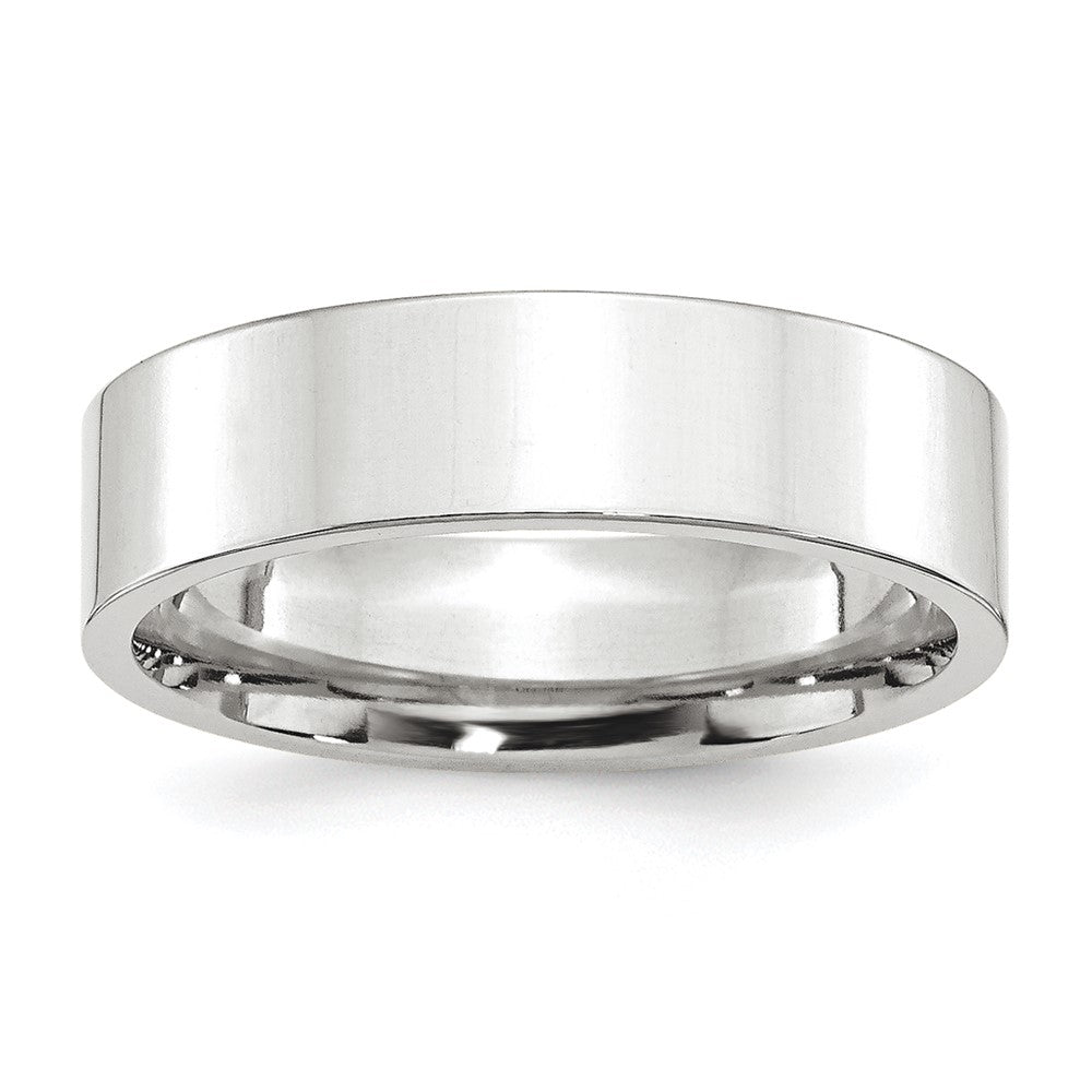 4mm to 6mm Platinum Polished Flat Comfort Fit Band, Item R12276 by The Black Bow Jewelry Co.
