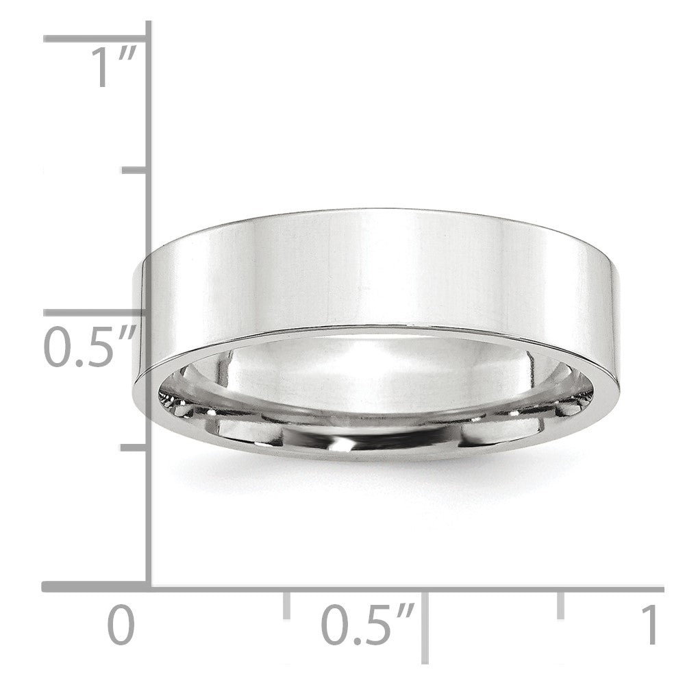 Alternate view of the 4mm to 6mm Platinum Polished Flat Comfort Fit Band by The Black Bow Jewelry Co.