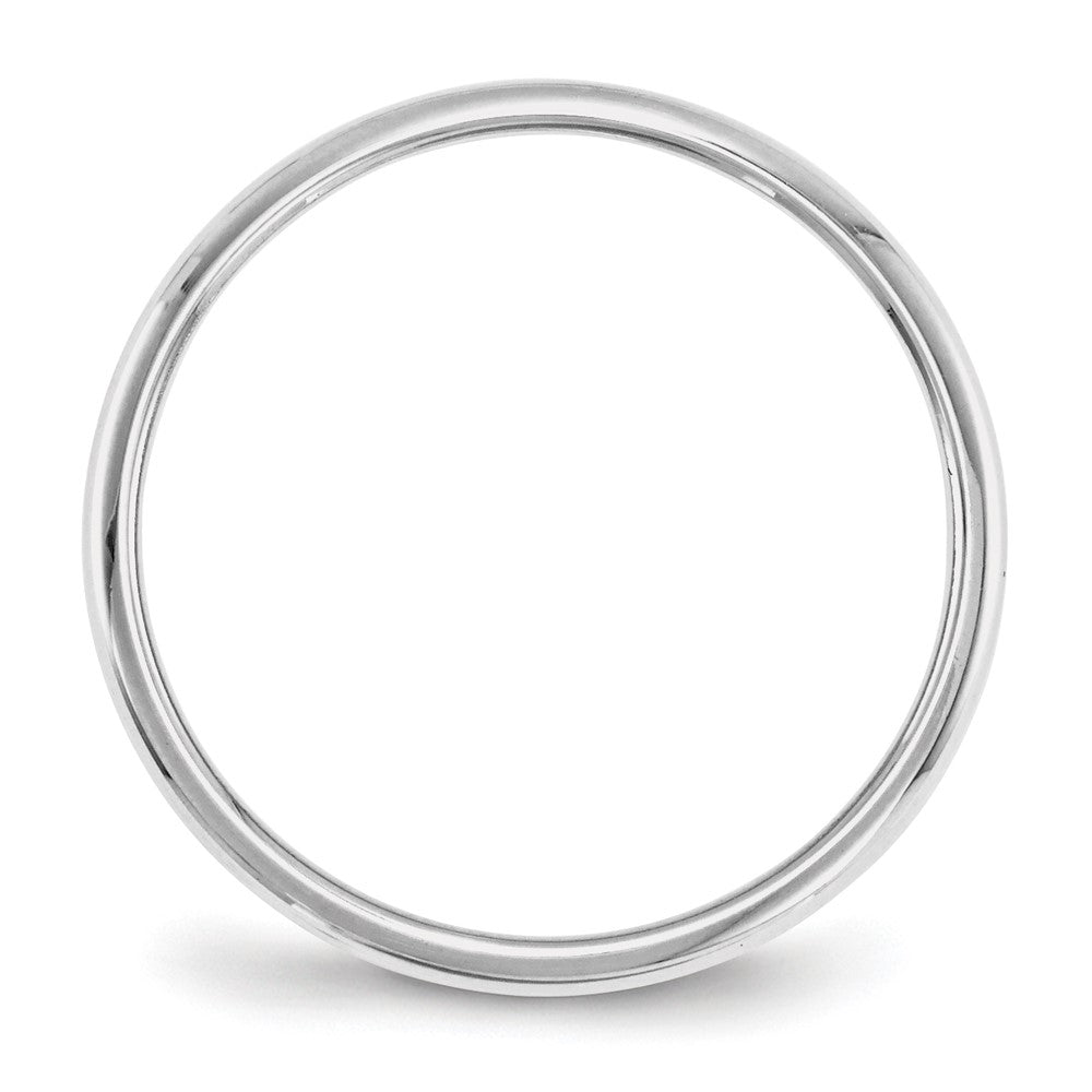 Alternate view of the 2mm Platinum Polished Half Round Standard Fit Band, Size 4 by The Black Bow Jewelry Co.