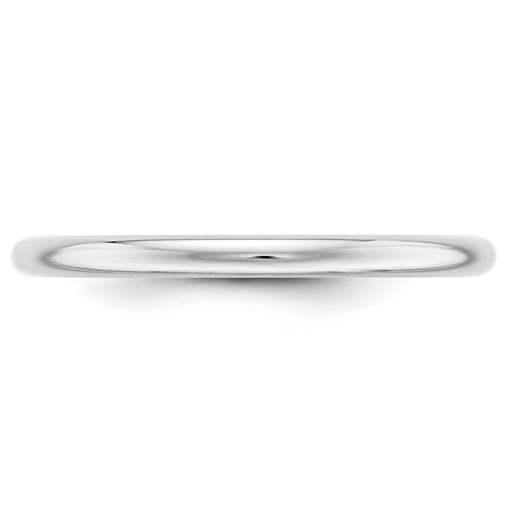 Alternate view of the 2mm Platinum Polished Half Round Standard Fit Band, Size 4 by The Black Bow Jewelry Co.