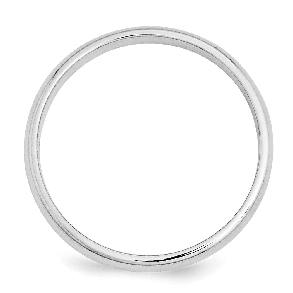 Alternate view of the 3mm Platinum Polished Half Round Standard Fit Band, Size 4 by The Black Bow Jewelry Co.