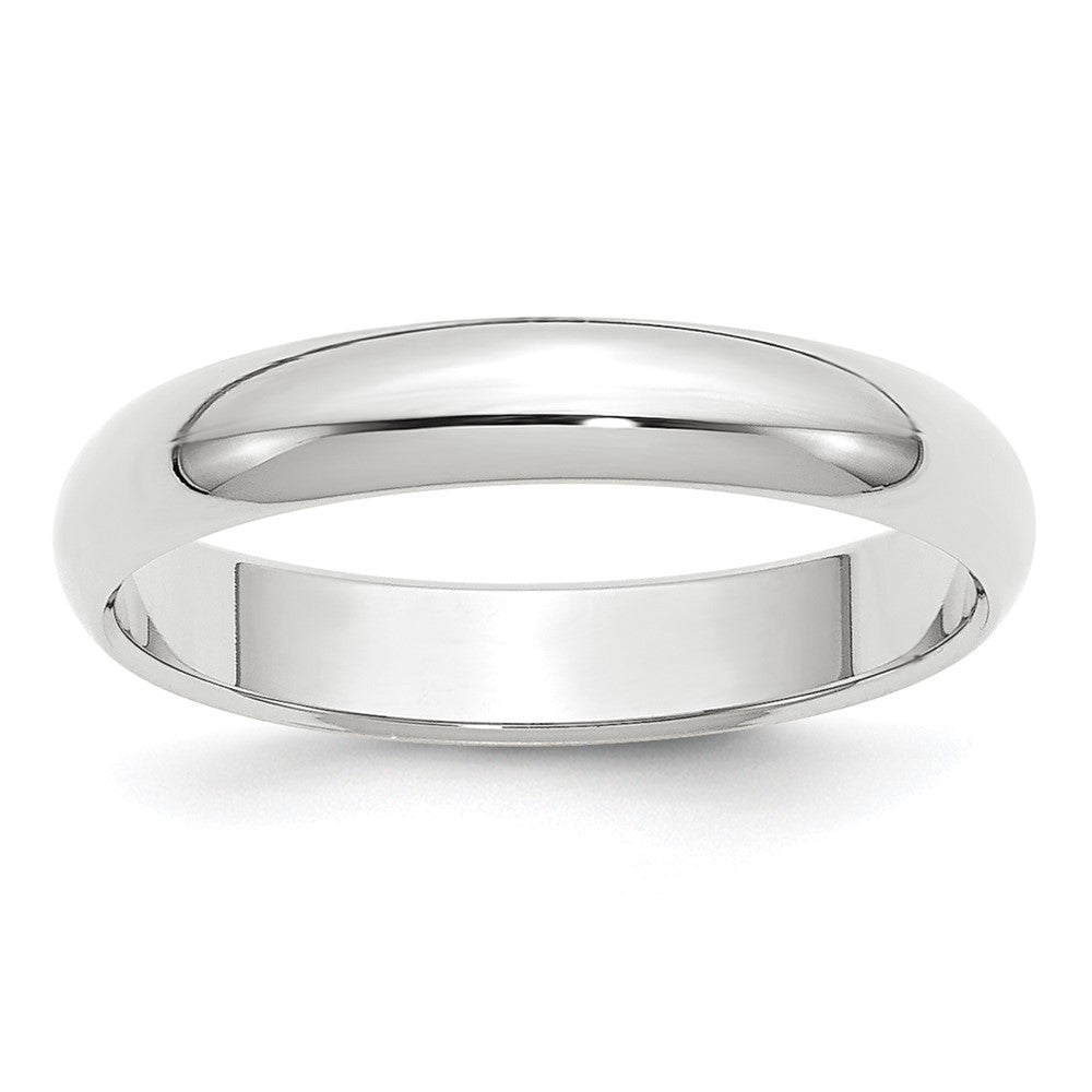 4mm Platinum Polished Half Round Standard Fit Band, Size 4, Item R12277-4MM-04 by The Black Bow Jewelry Co.