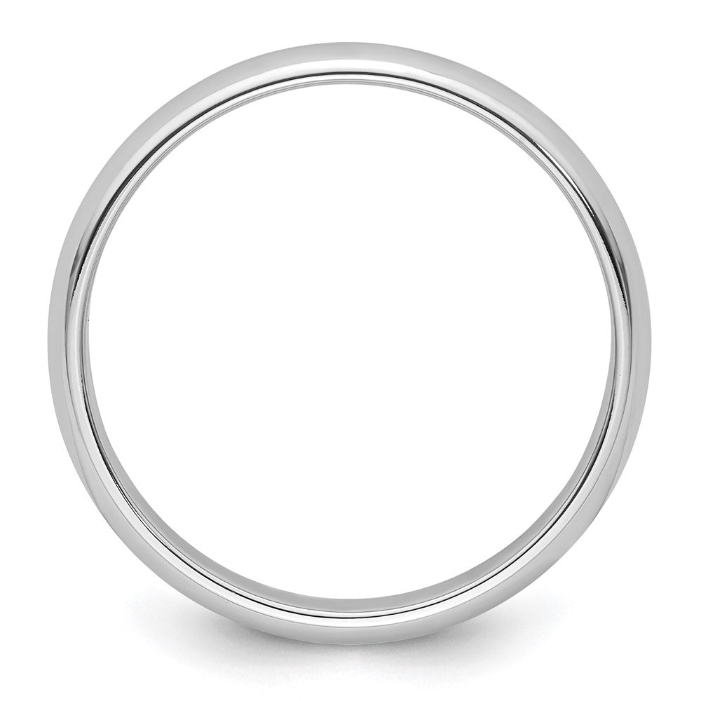 Alternate view of the 4mm Platinum Polished Half Round Standard Fit Band, Size 4 by The Black Bow Jewelry Co.