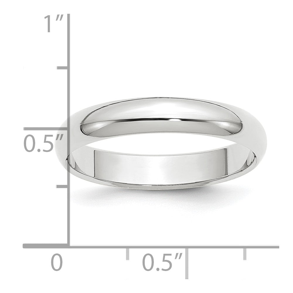 Alternate view of the 4mm Platinum Polished Half Round Standard Fit Band, Size 4 by The Black Bow Jewelry Co.