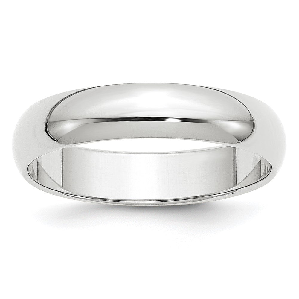 5mm Platinum Polished Half Round Standard Fit Band, Size 4, Item R12277-5MM-04 by The Black Bow Jewelry Co.