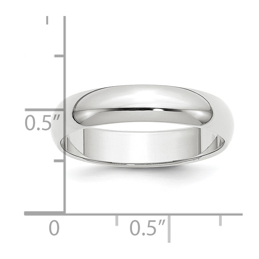 Alternate view of the 5mm Platinum Polished Half Round Standard Fit Band, Size 4 by The Black Bow Jewelry Co.