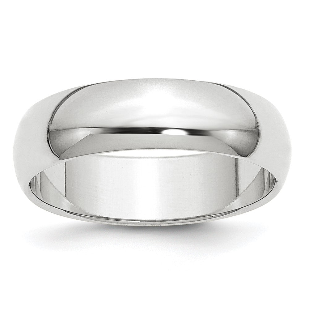 2mm to 6mm Platinum Polished Half Round Standard Fit Band, Item R12277 by The Black Bow Jewelry Co.