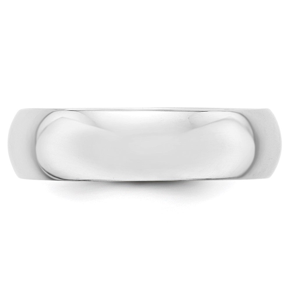 Alternate view of the 6mm Platinum Polished Half Round Standard Fit Band, Size 4 by The Black Bow Jewelry Co.