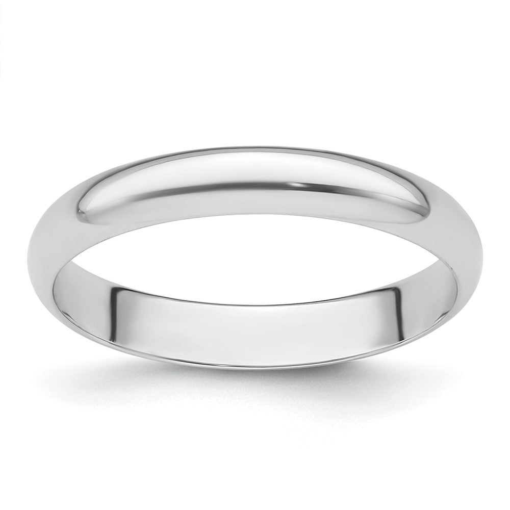 3mm Platinum Light Weight Half Round Standard Fit Band, Size 4, Item R12278-3MM-04 by The Black Bow Jewelry Co.