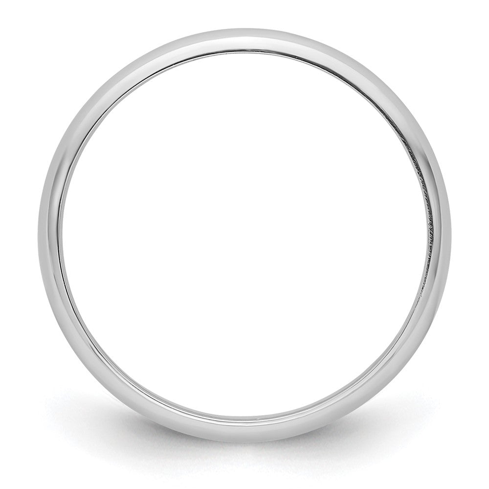 Alternate view of the 3mm Platinum Light Weight Half Round Standard Fit Band, Size 4 by The Black Bow Jewelry Co.