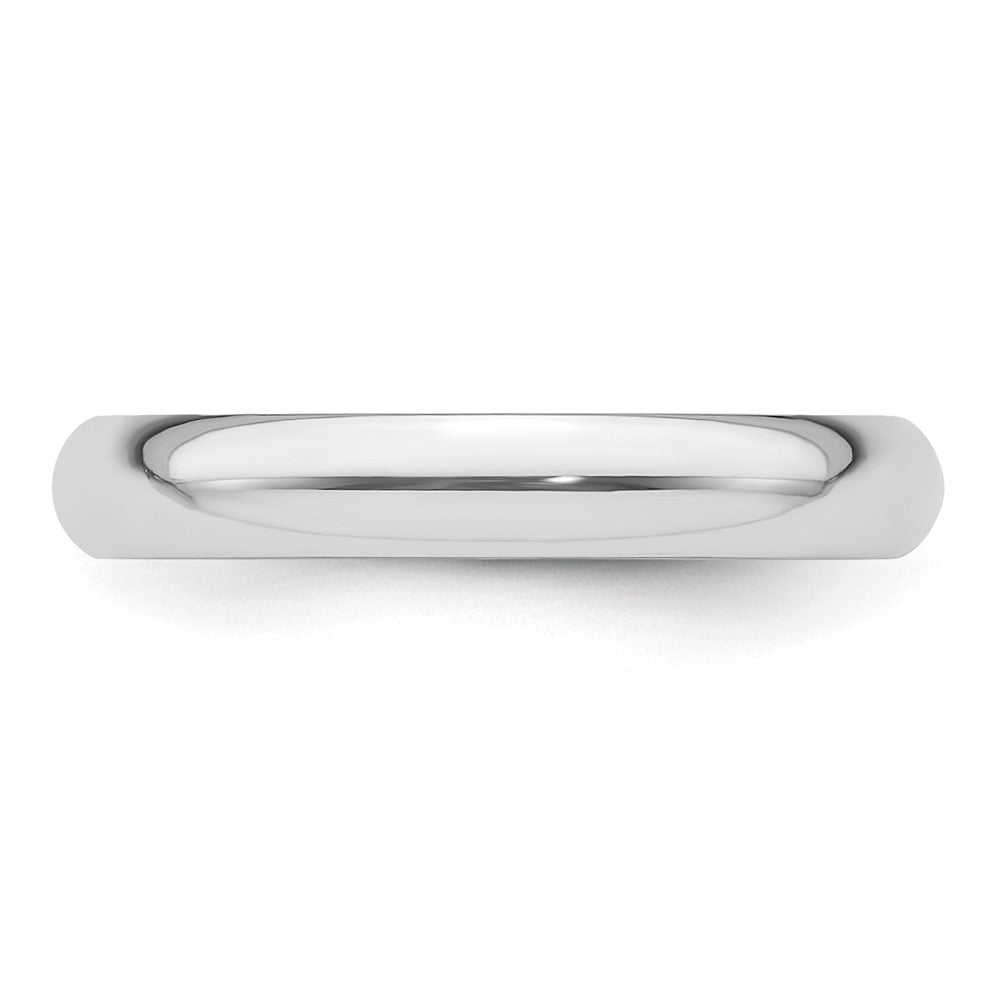 Alternate view of the 3mm Platinum Light Weight Half Round Standard Fit Band, Size 4 by The Black Bow Jewelry Co.