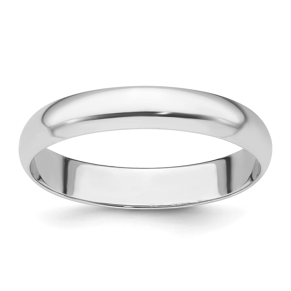 4mm Platinum Light Weight Half Round Standard Fit Band, Size 4, Item R12278-4MM-04 by The Black Bow Jewelry Co.