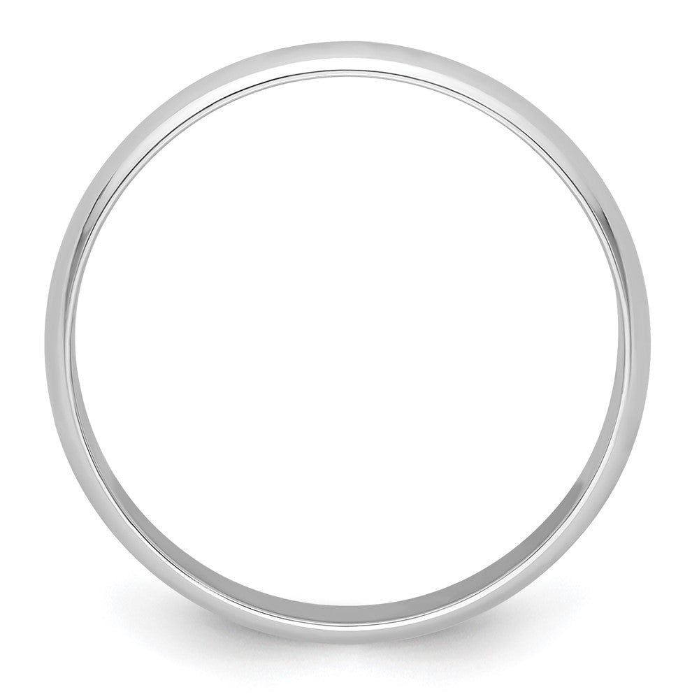 Alternate view of the 4mm Platinum Light Weight Half Round Standard Fit Band, Size 4 by The Black Bow Jewelry Co.