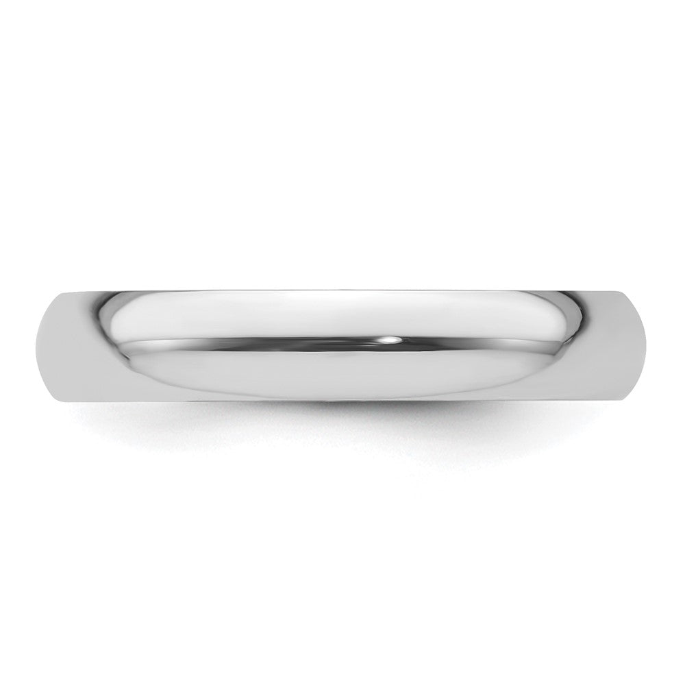 Alternate view of the 4mm Platinum Light Weight Half Round Standard Fit Band, Size 4 by The Black Bow Jewelry Co.