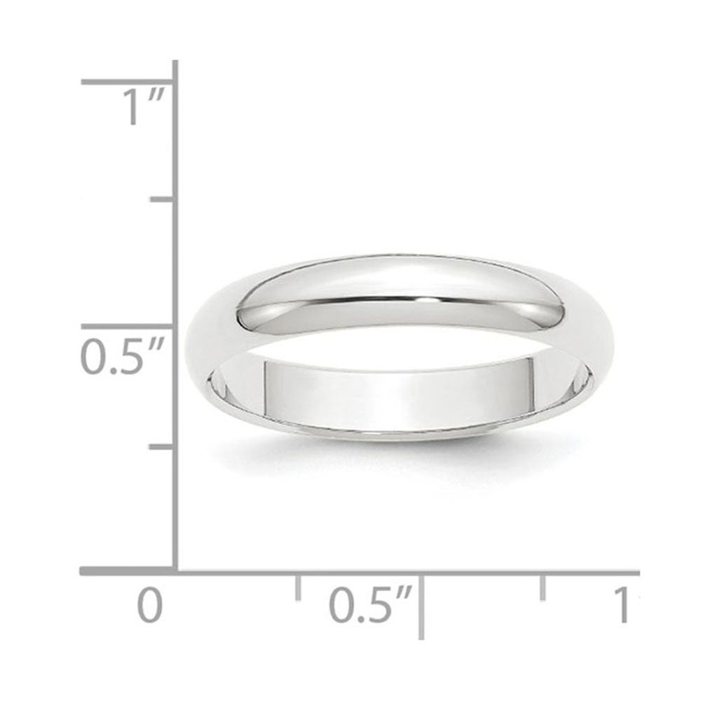 Alternate view of the 4mm Platinum Light Weight Half Round Standard Fit Band, Size 4 by The Black Bow Jewelry Co.