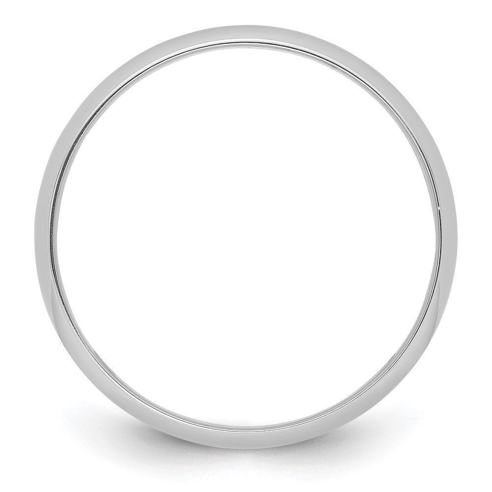 Alternate view of the 5mm Platinum Light Weight Half Round Standard Fit Band, Size 4 by The Black Bow Jewelry Co.