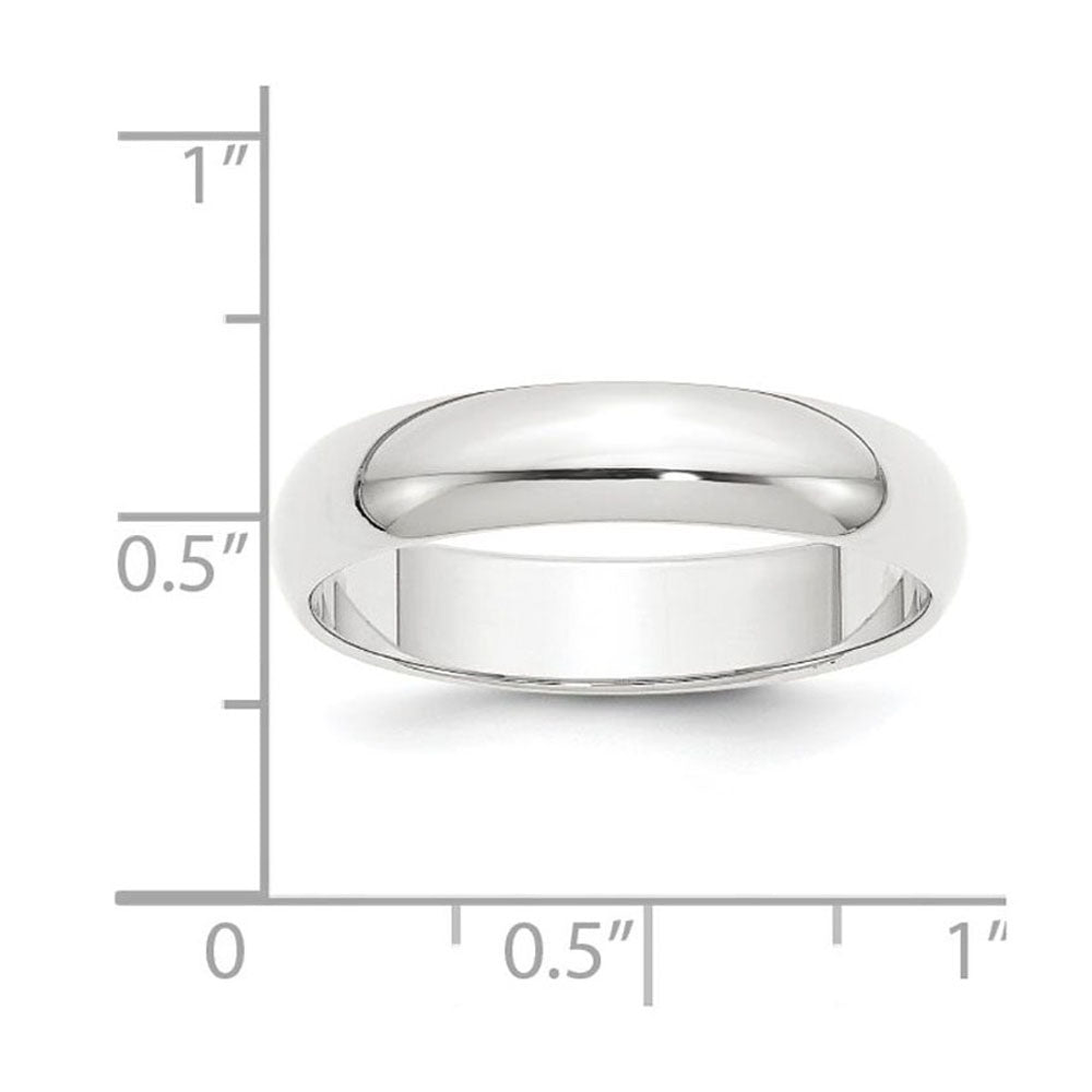 Alternate view of the 3mm to 8mm Platinum Light Weight Half Round Standard Fit Band by The Black Bow Jewelry Co.