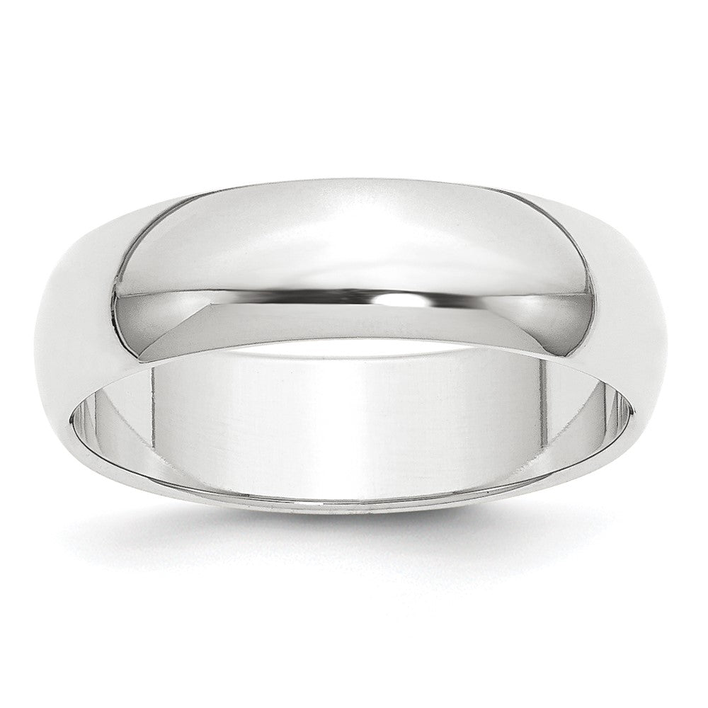 6mm Platinum Light Weight Half Round Standard Fit Band, Size 4, Item R12278-6MM-04 by The Black Bow Jewelry Co.