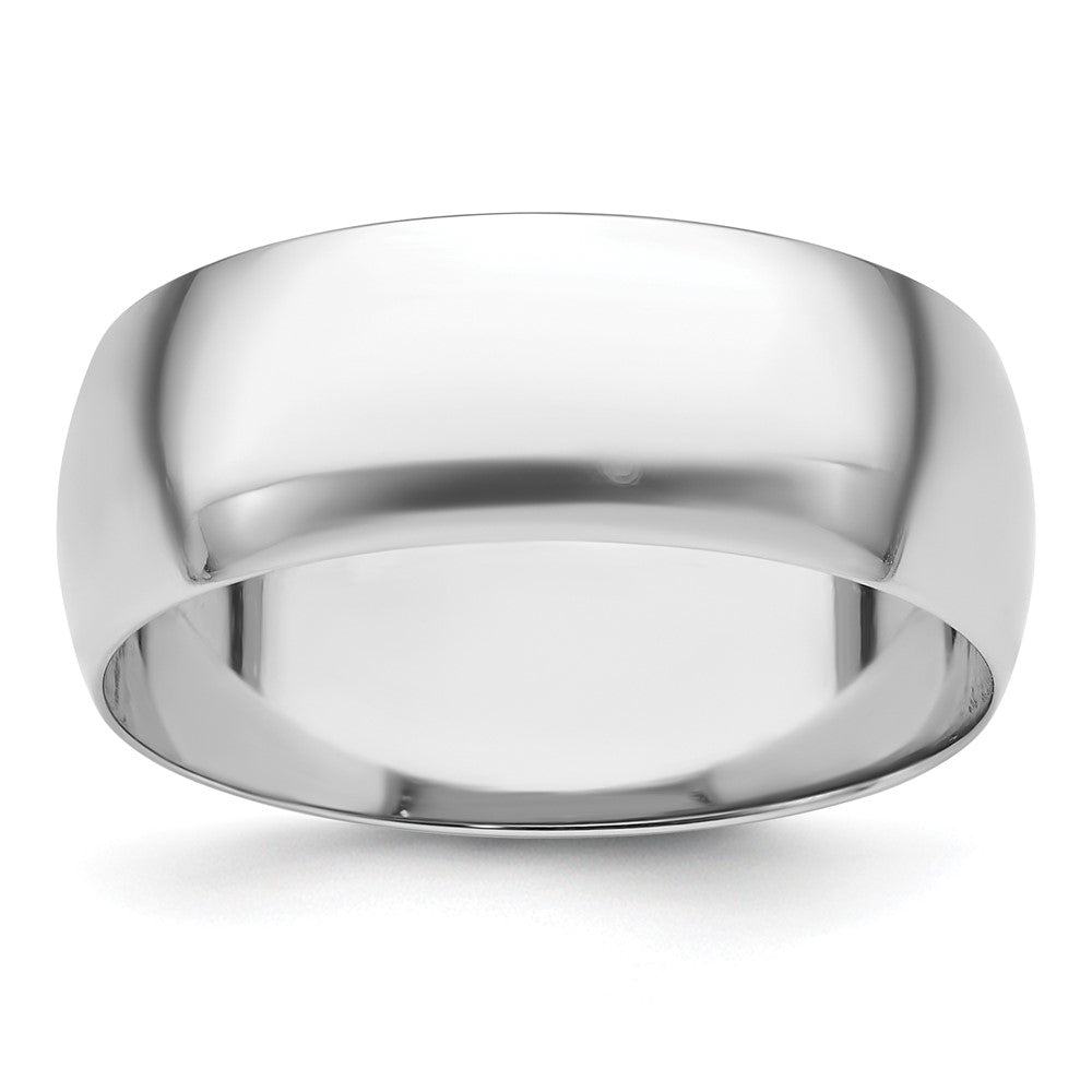 8mm Platinum Light Weight Half Round Standard Fit Band, Size 6, Item R12278-8MM-06 by The Black Bow Jewelry Co.