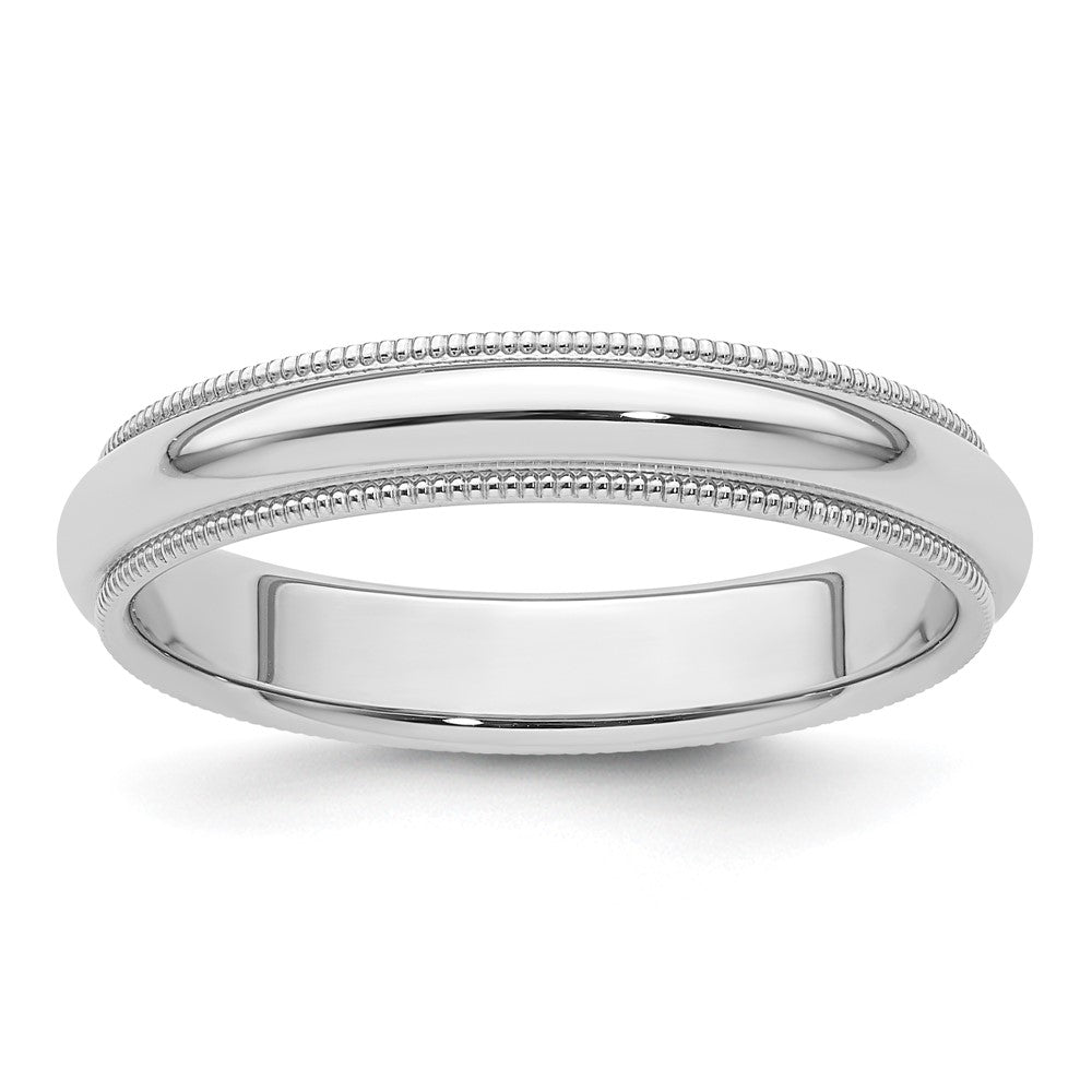 4mm Platinum Milgrain Edge Domed Comfort Fit Band, Size 5, Item R12279-4MM-05 by The Black Bow Jewelry Co.