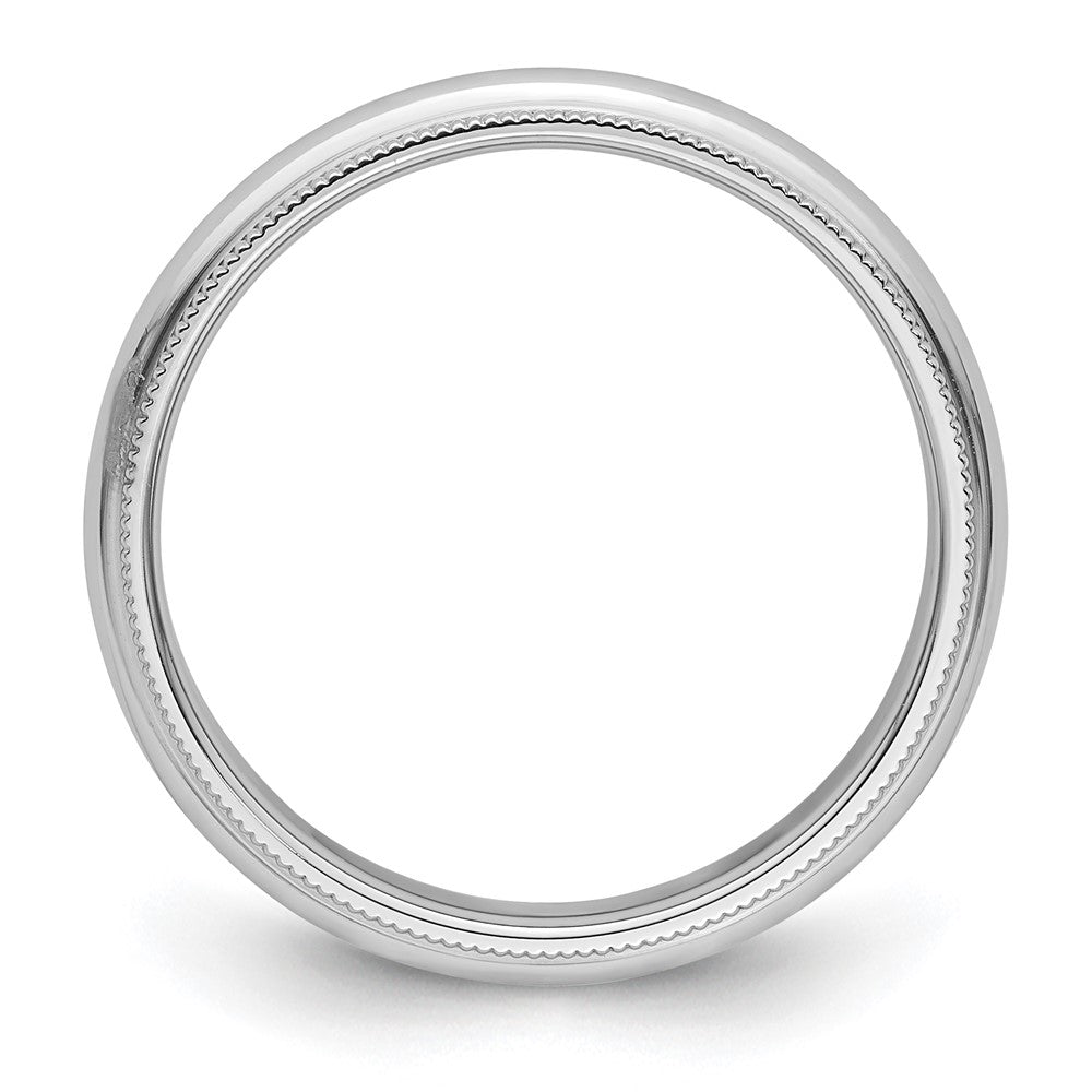 Alternate view of the 4mm to 6mm Platinum Milgrain Edge Domed Comfort Fit Band by The Black Bow Jewelry Co.