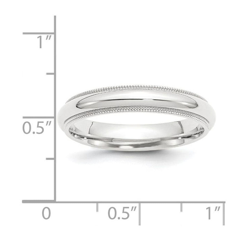 Alternate view of the 4mm to 6mm Platinum Milgrain Edge Domed Comfort Fit Band by The Black Bow Jewelry Co.
