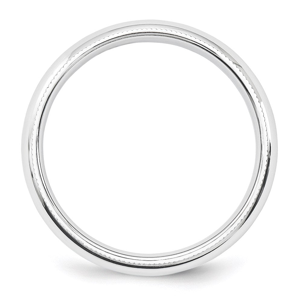 Alternate view of the 5mm Platinum Milgrain Edge Domed Comfort Fit Band, Size 5 by The Black Bow Jewelry Co.